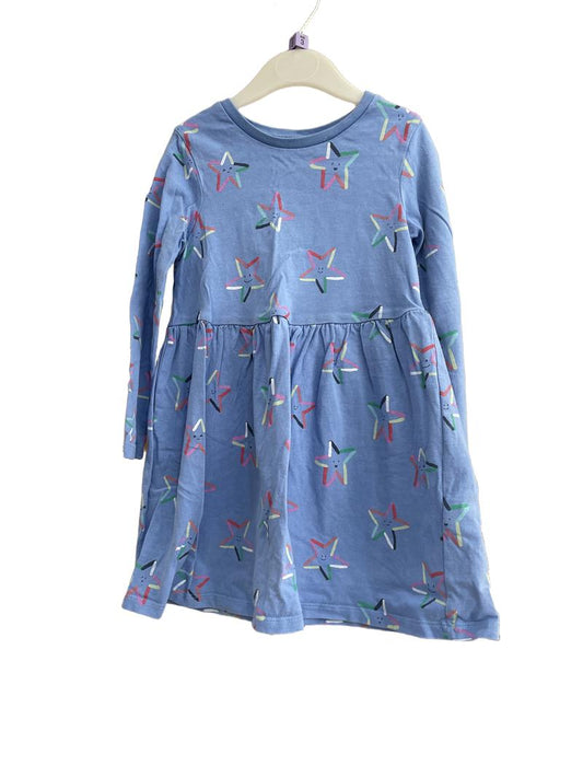 Preloved Marks & Spencer - Blue Star Long-sleeved Dress (3-4y) - Dress