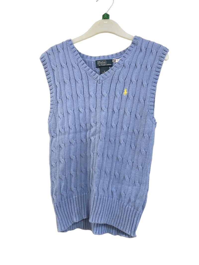 Preloved Polo Ralph Lauren - Top - Light Blue Cable Knit Vest (5-6y)