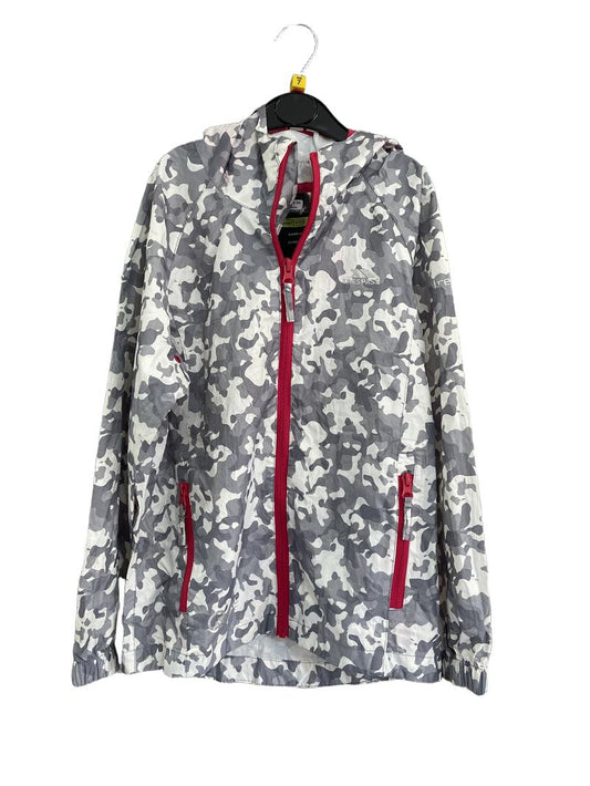 Preloved Trespass - Gray White Pink Waterproof Jacket (7-8y)