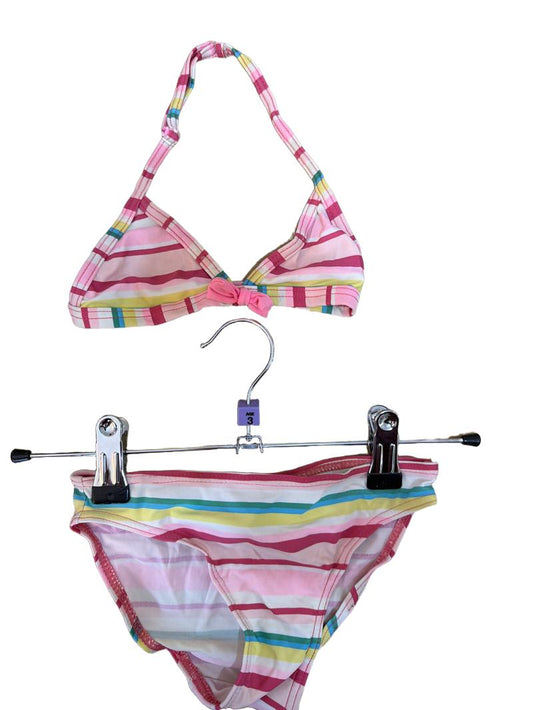 Preloved Charles Vogele - Pink Stripe Bikini, 98 Cm (3-4y)