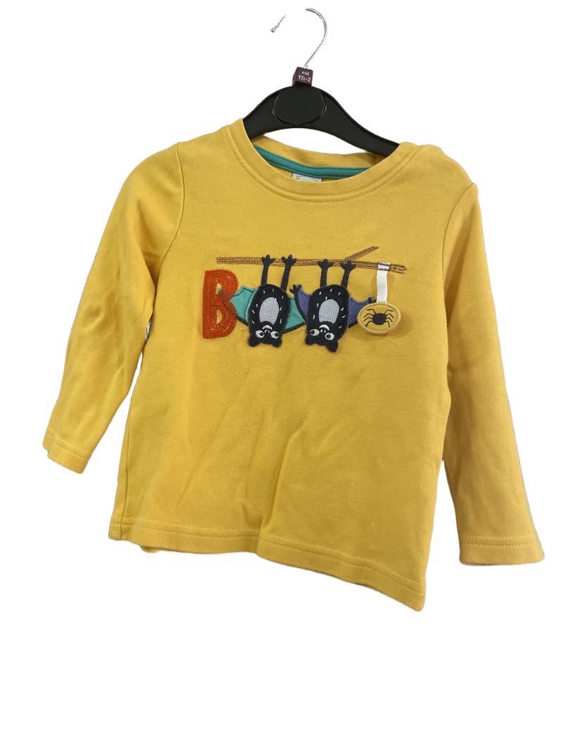 Preloved Frugi - Yellow BOO Bat Top. (18-24m)