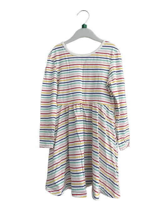 Preloved Marks & Spencer - Rainbow Stripe Long-sleeved Skater Dress (5-6y) - Dress