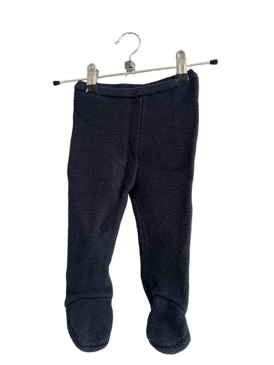 Preloved Jacadi - Navy Knit Trousers With Feet (12-18m)