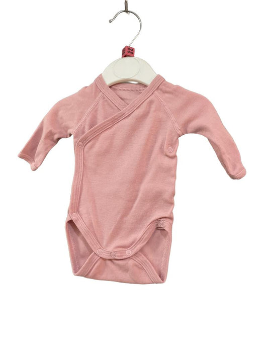 Preloved Petit Bateau - Pink Long Sleeve Onesie (0-3m)