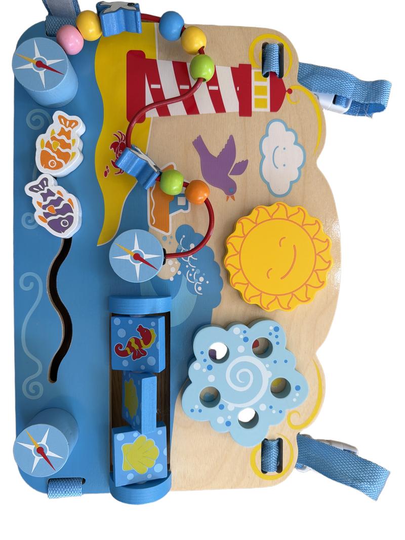 Preloved Toys - Wooden Beach Activity Board - Bigjigs Toys