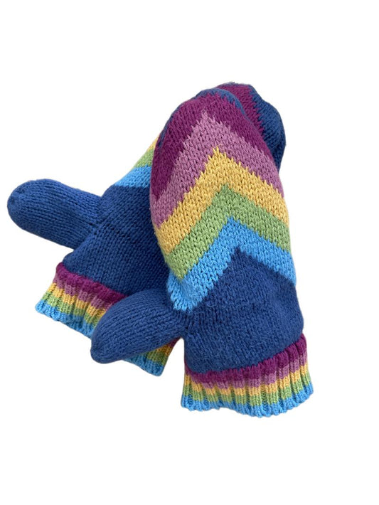 Preloved Kite - Knit Rainbow Mittens, 6-10 Years (6-7y, 7-8y, 8-9y, 9-10y)