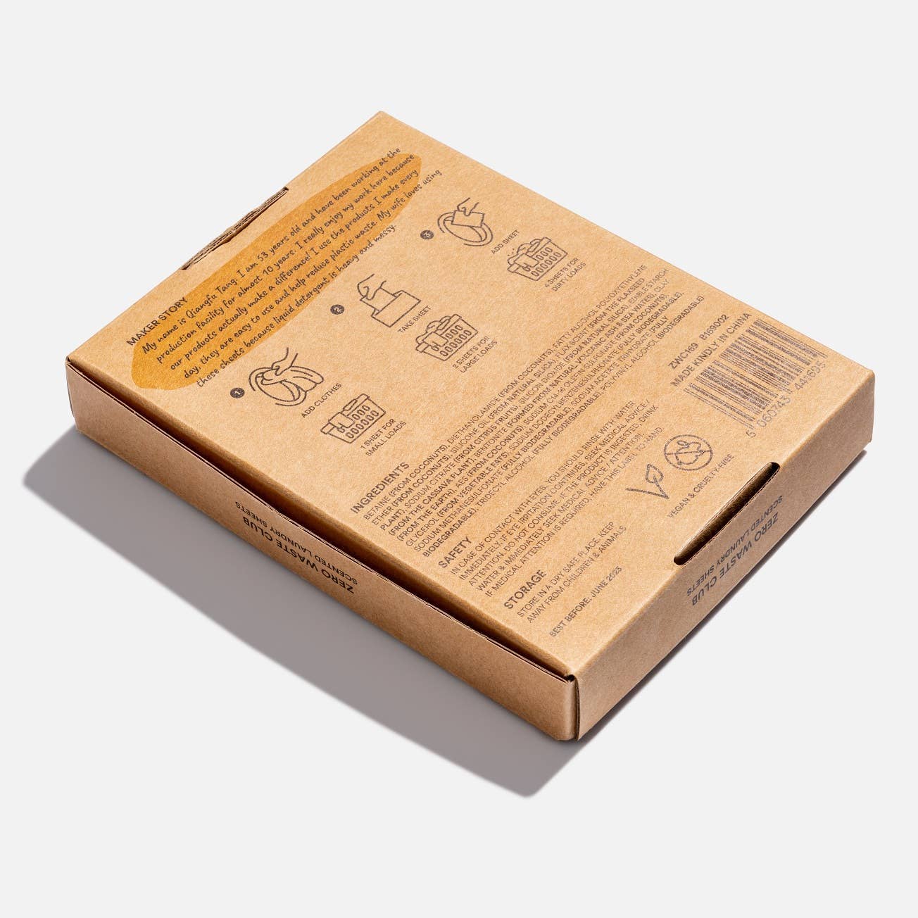 Zero Waste Club Laundry Detergent Sheets - Pack of 64 (Plastic Free)