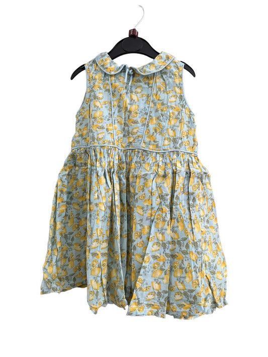 Preloved Next - Blue Yellow Lemon Print Sleeveless Sundress (2-3y)
