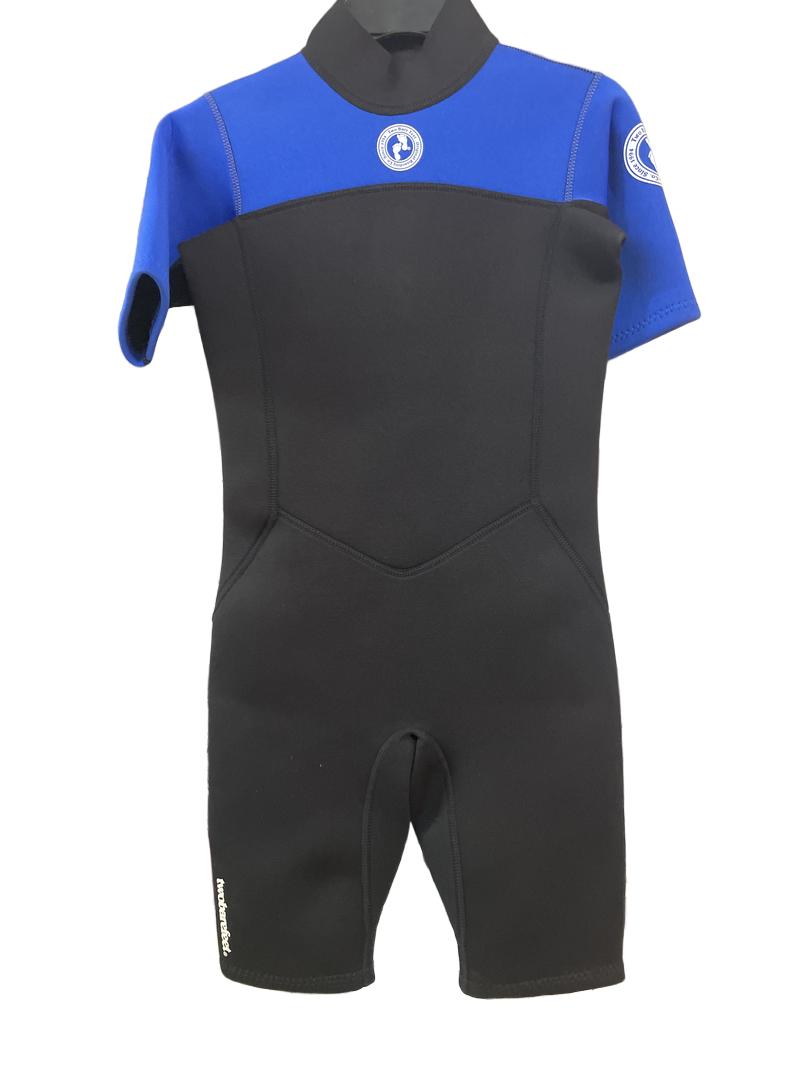 Preloved Two Bare Feet - Children's Blue And Black Shorty Wetsuit. (Large)