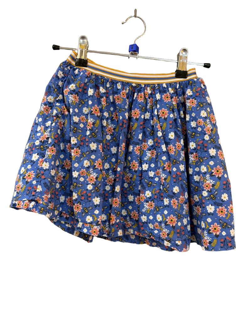 Preloved Fatface - Blue Floral Bee Print Skirt (6-7y)