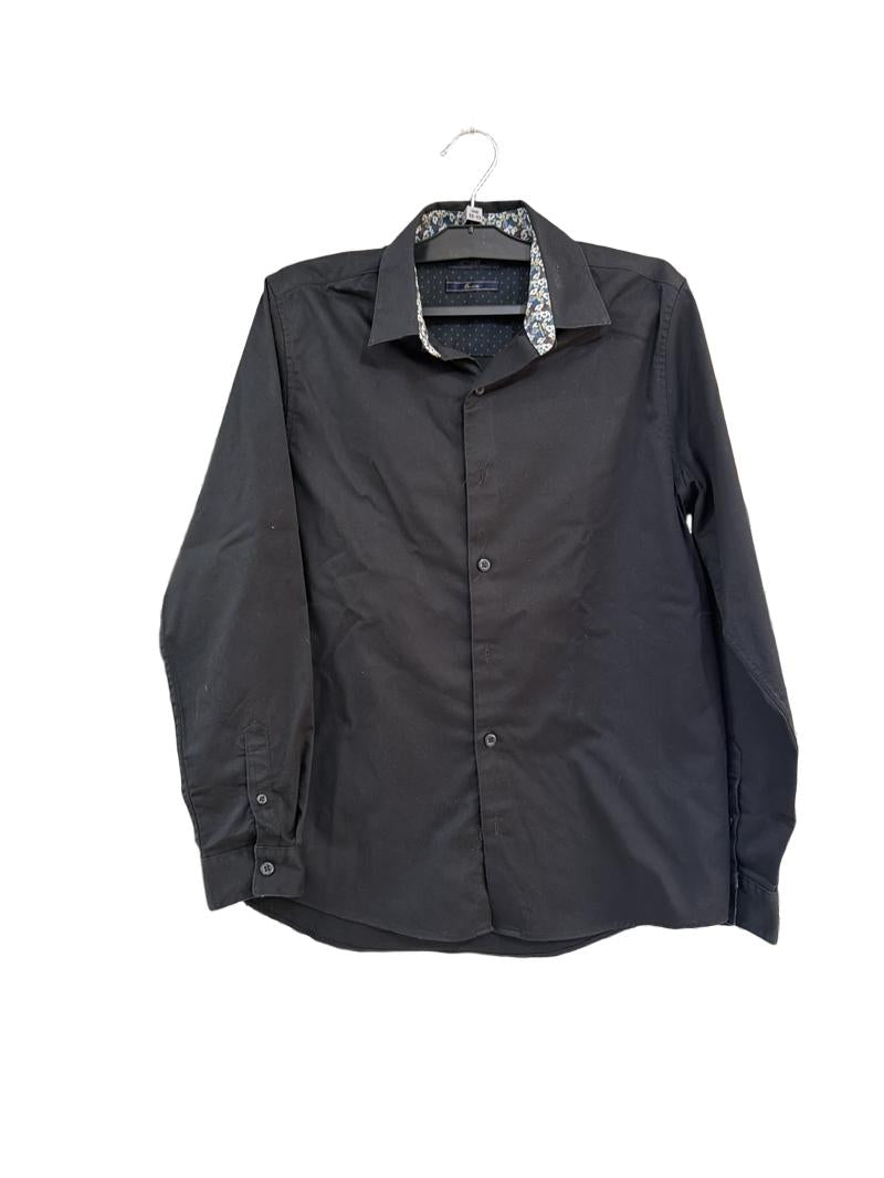 Preloved Next - Black Button Down Shirt (12y)