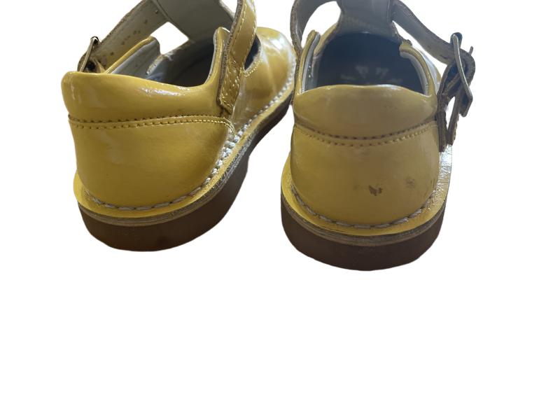 Preloved Clark's - Yellow Patent Leather T-Bar Shoes. (7.5 UK)