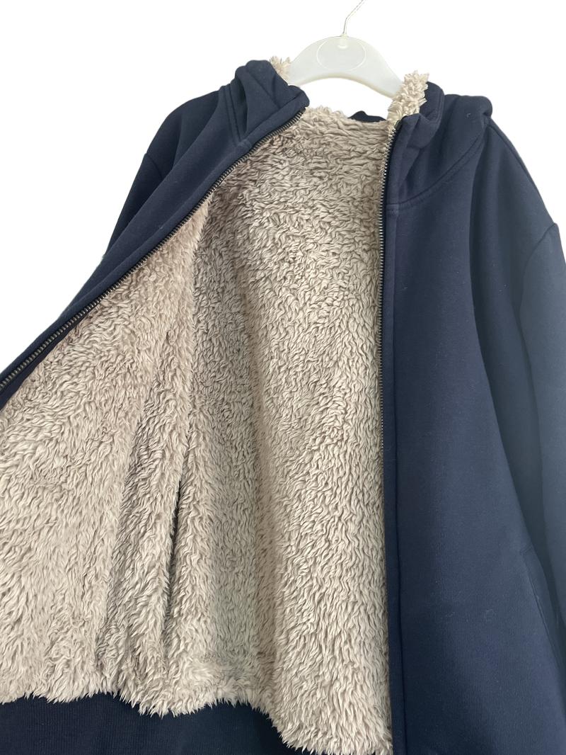 Preloved Uniqlo - Navy Fur-lined Zip Hoodie (11-12y)