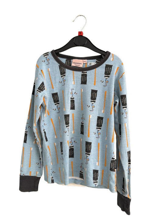 Preloved Moromini - Blue Toothpaste Toothbrush Print Long-sleeved T Shirt, 128-134 Cm (8-9y)
