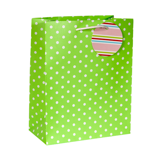 Garden Party Gift Bag Polka Dot on Pale Green Spring Easter