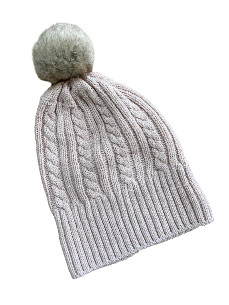 Preloved H&M - Pink Pom Pom  Beanie (6-12m)