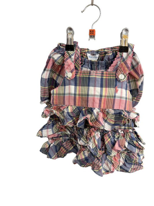 Preloved Ralph Lauren - Pastel Check Tiered Sundress With Bloomers (9-12m)