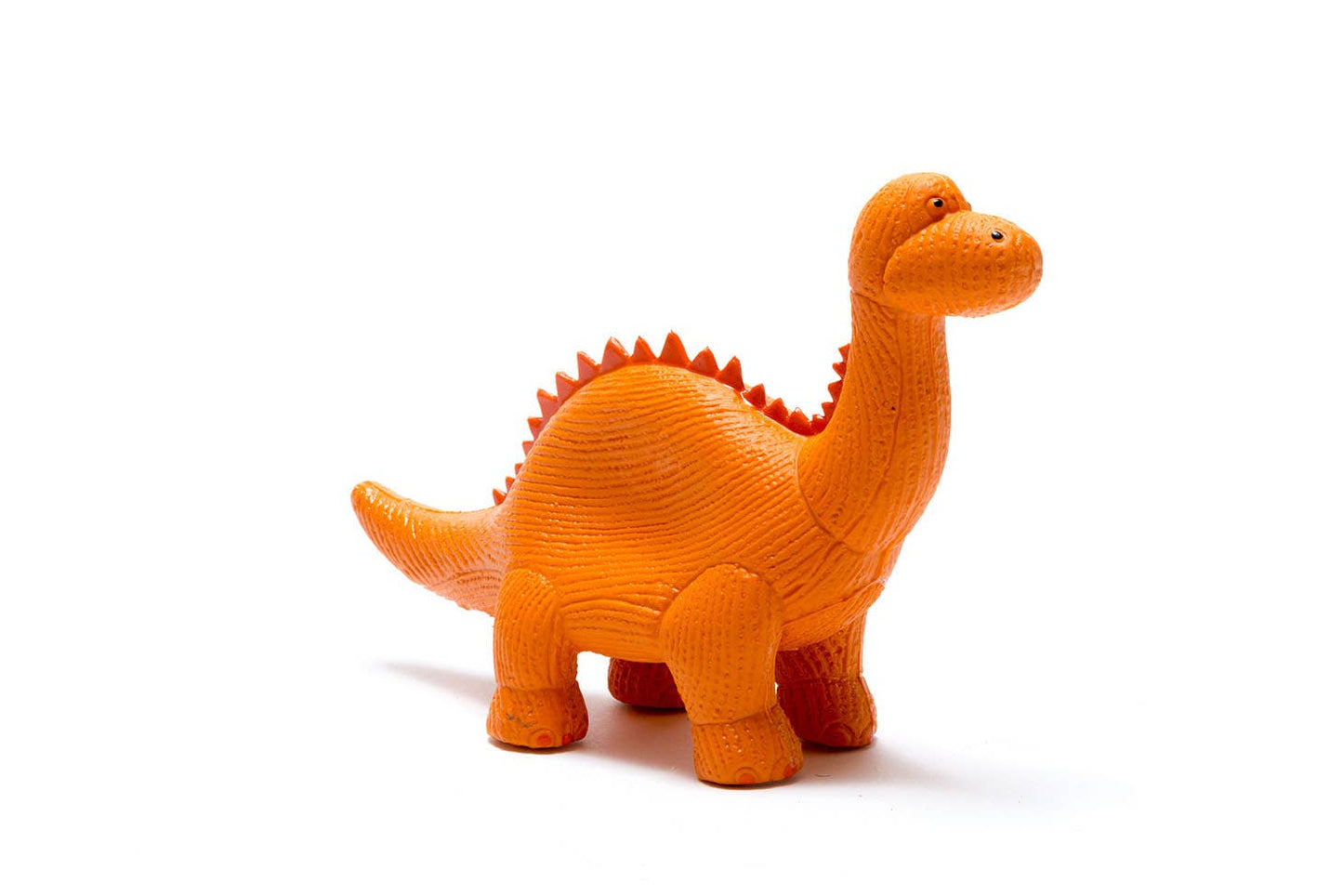 Dinosaur Toy, Bath Toy and Teether Rubber Orange Diplodocus