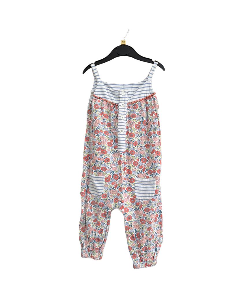 Preloved Unknown Brand - Floral Ditsy Strappy Jumpsuit With Snap Bum (6-12m, 12-18m)