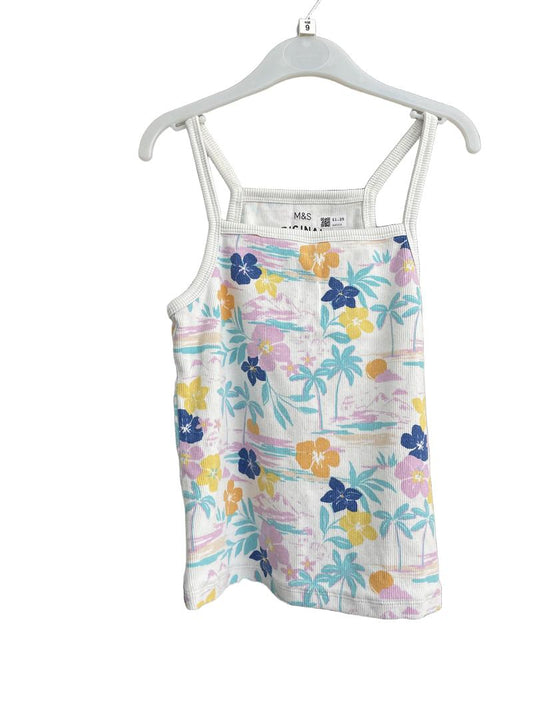Preloved Marks & Spencer - Multicolour Floral Ribbed Tank Vest (9-10y)