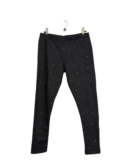 Preloved Indigo Collection - Marks & Spencer - Dark Navy Leggings With Rhinestones (13-14y)