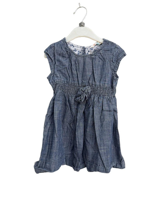 Preloved John Lewis - Cap Sleeve Denim Dress With Waist Smocking (12-18m)