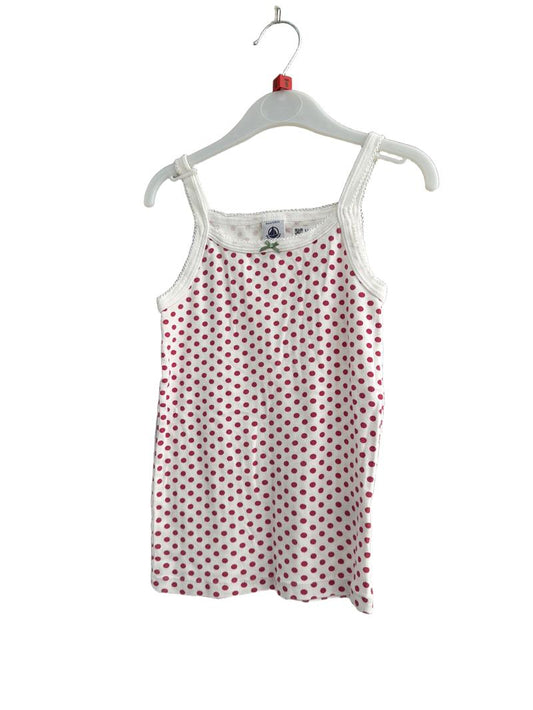 Preloved Petit Bateau - Pink White Polka Dot Vest Camisole (8-9y)
