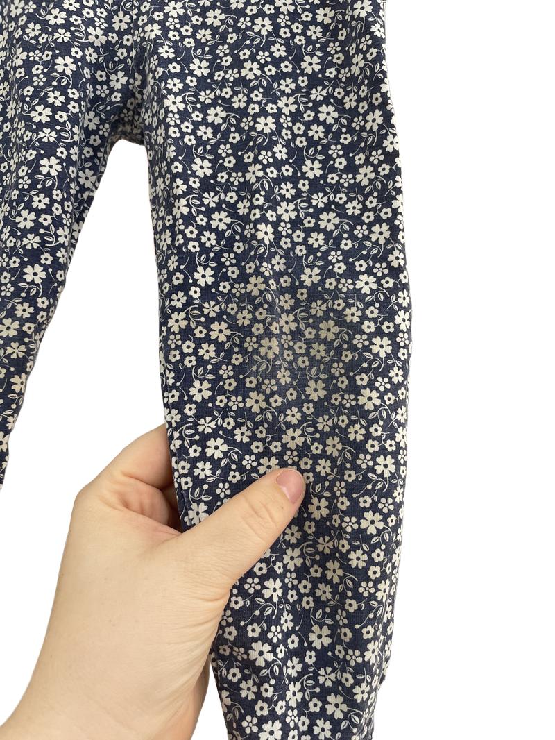 Preloved Jojo Maman Bebe - Blue White Floral Ditsy Leggings (2-3y)