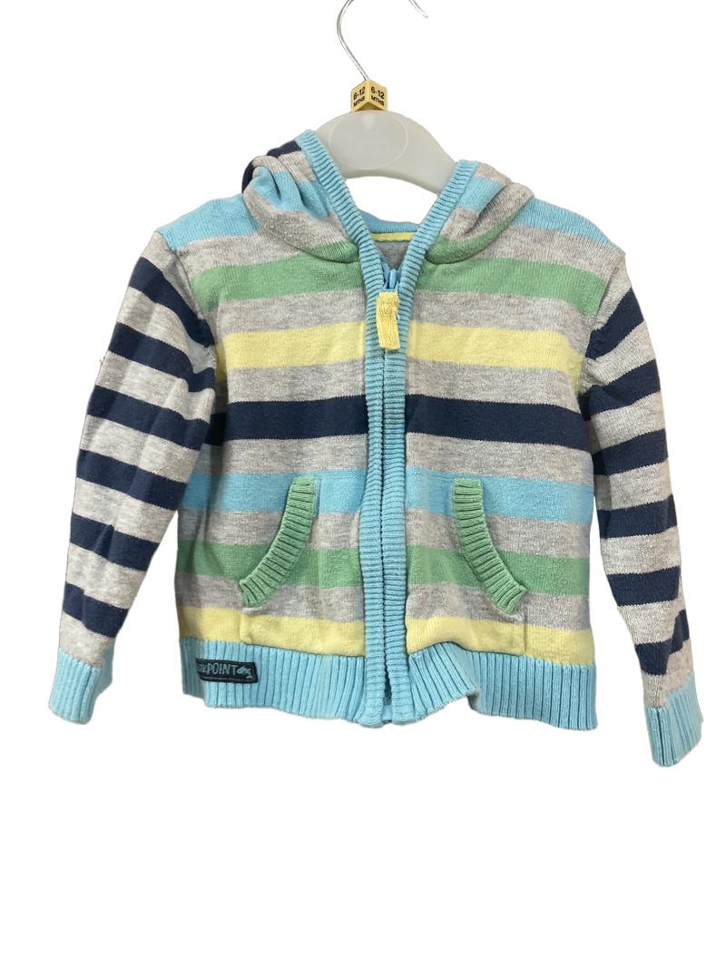 Preloved Marks & Spencer - Blue,Yellow, Green,Navy, Grey Stripe Jacket. (9-12m)