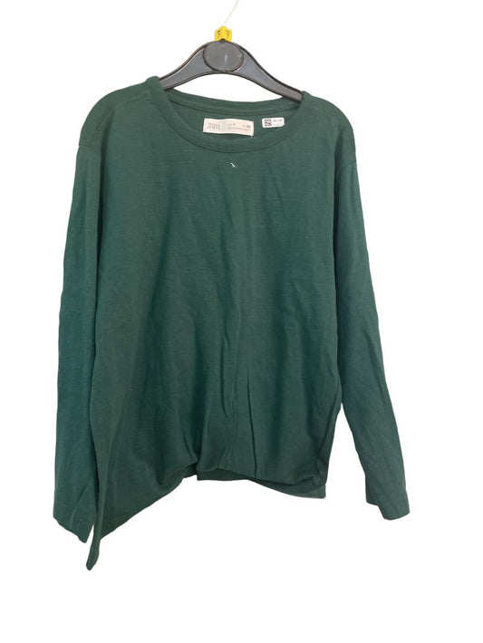 Preloved Zara - Green Long-sleeved T Shirt (7-8y)