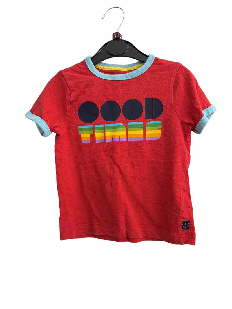 Preloved Little Bird - Red Good Times T Shirt (2-3y)
