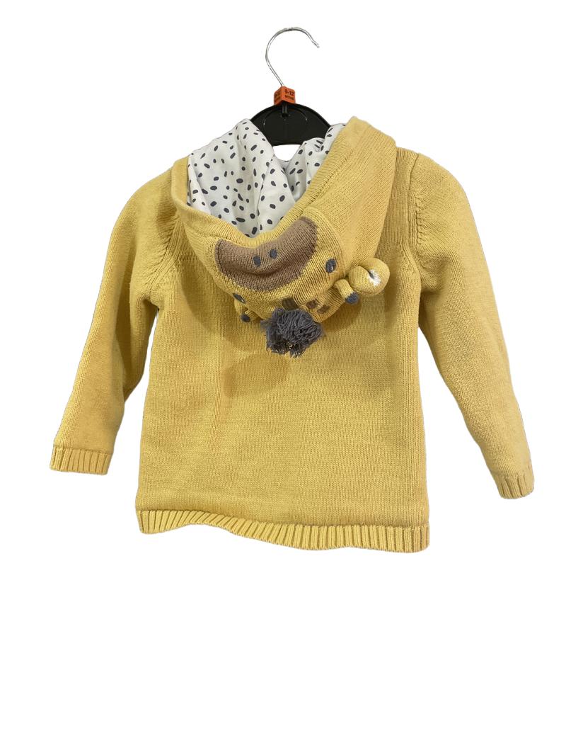 Preloved John Lewis - Yellow Knit Giraffe Hood Cardigan. (9-12m)