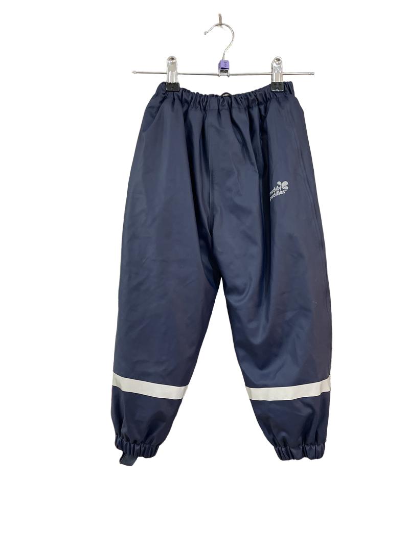 Preloved Muddy Puddles - Navy Fleece Lined Waterproof Trousers (3-4y)