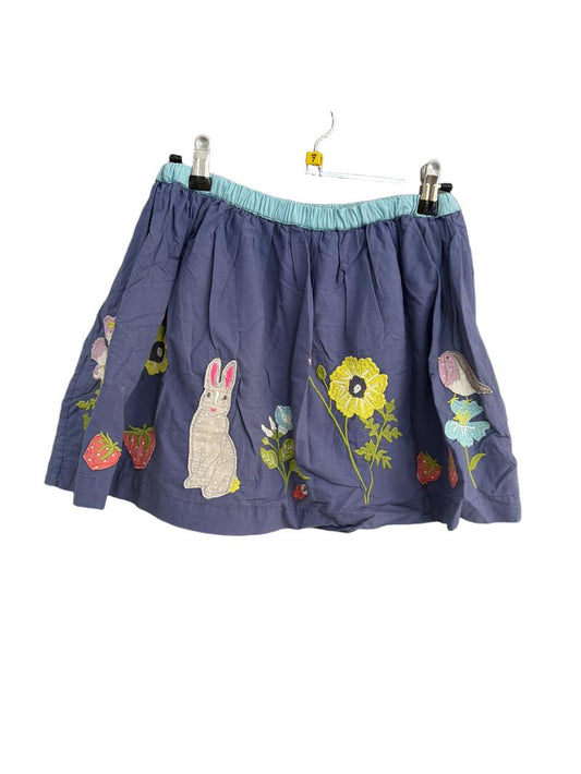 Preloved Mini Boden - Blue Flower Embroidery Skirt (7-8y)