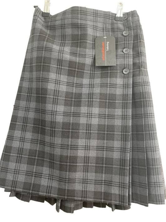 Preloved Schoolblazer - Gray Tartan Check Pleated School Uniform Skirt (Stephen Perse), W 28", L 20" - Skirt