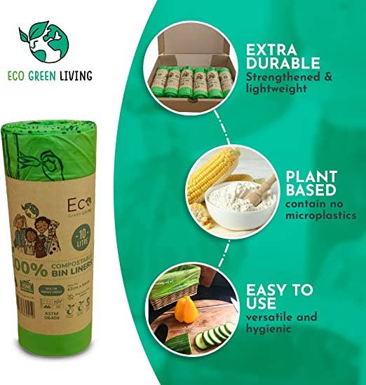 10L Compostable Waste Bags | 1 Roll of 18 Bags