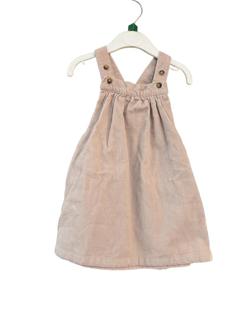 Preloved Marks & Spencer - Light Pink Corduroy Pinafore (6-9m)