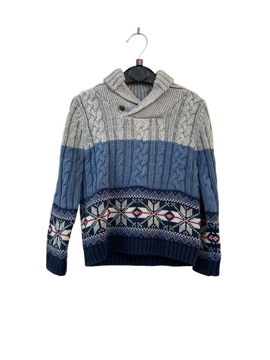 Preloved E Of M - Gray Blue Stripe Cable Knit Jumper (2-3y)