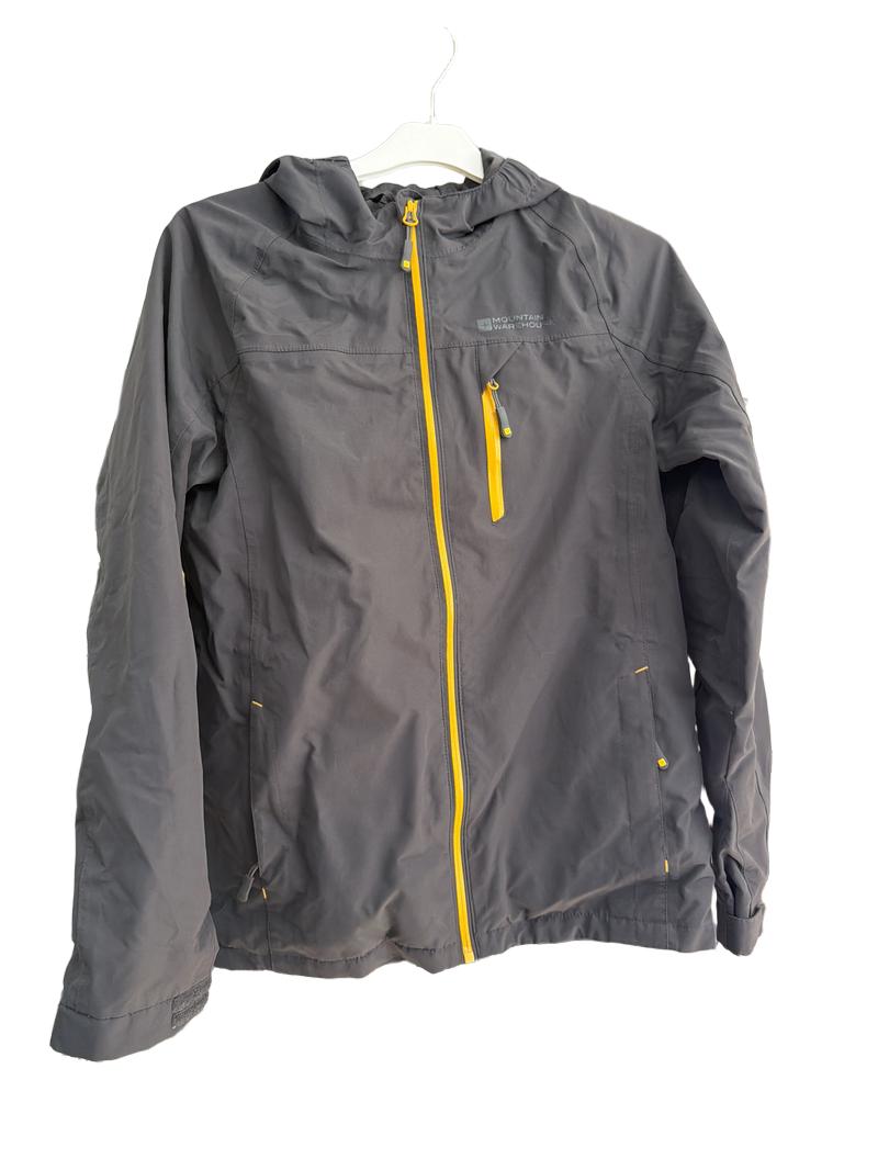 Preloved Mountain Warehouse - Black Waterproof Jacket Yellow Zip. (13-14y)