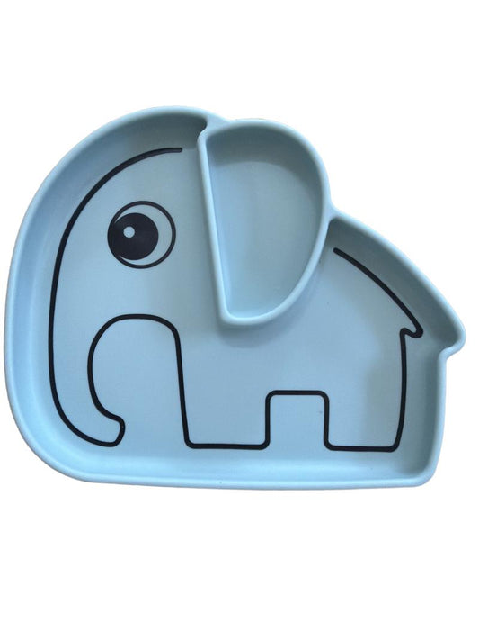 Preloved Done By Deer - Blue Silicone Suction Elephant Weaning Plate