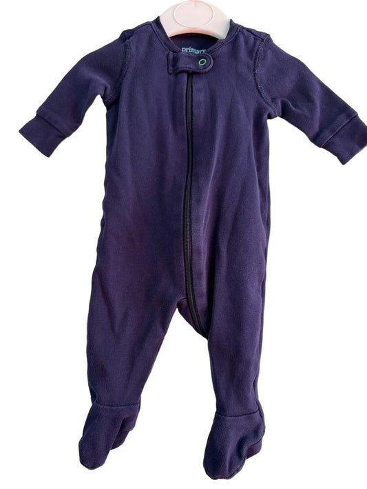 Preloved Primary - Navy Long-sleeved Sleepsuit (0-3m)