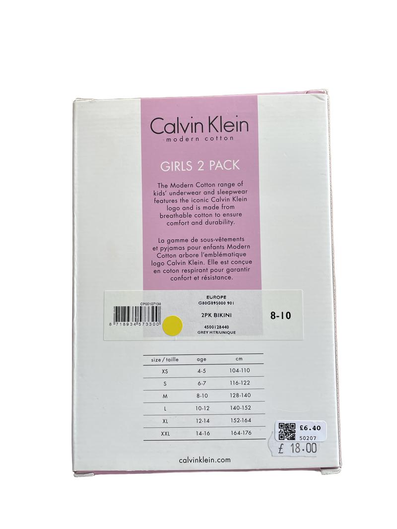 Preloved Calvin Klein - Girls 2 Pack Underwear Knickers Bikini, NEW In Box (8-9y, 9-10y)