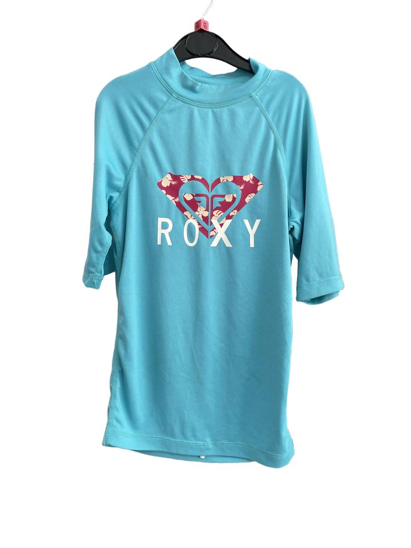 Preloved Roxy - Blue Short-sleeved Swim Shirt Rashie (10-11y)