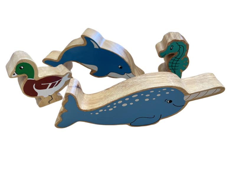 Preloved Wooden Sea Creatures Set Of 4 - Lanka Kade