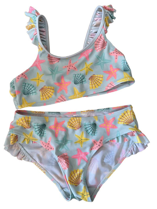 Preloved Unknown Brand - Green Starfish Bikini (10-11y)