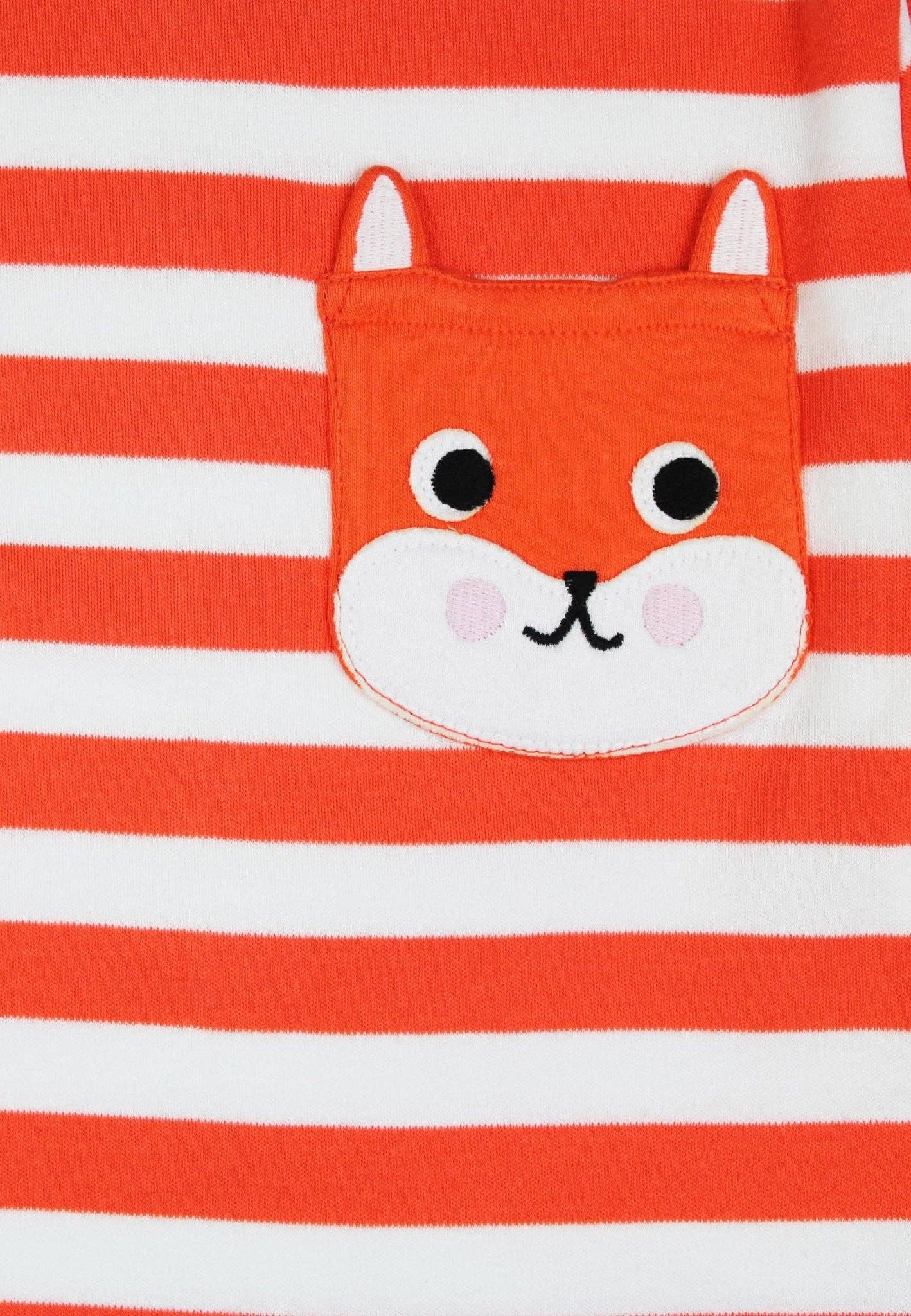 Organic Squirrel Pocket Applique Long Sleeved T-Shirt