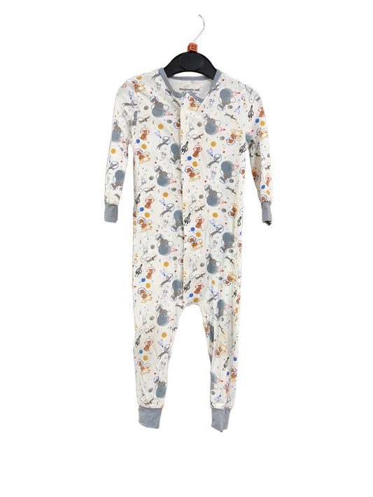 Preloved Magnetic Me - White Space Dog Print Long-sleeved Onesie (9-12m)