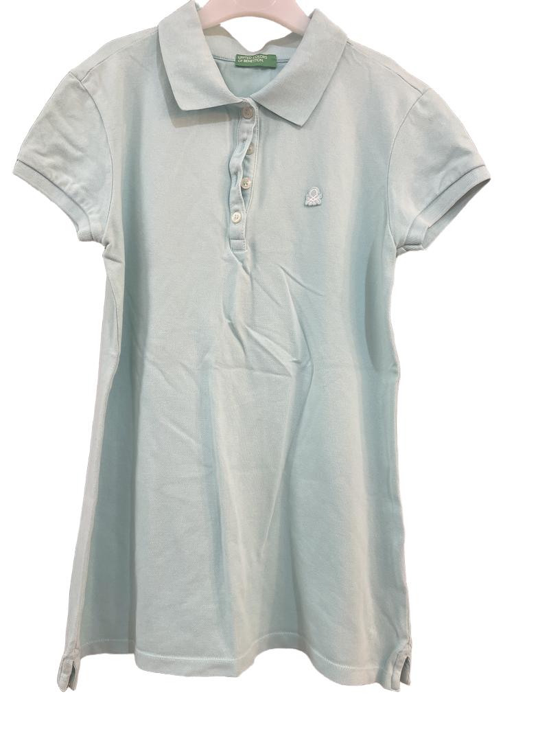 Preloved United Colors Of Benetton - Light Green Short-sleeved Polo Top (11-12y)