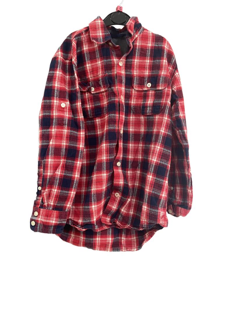 Preloved Gap Kids - Red And Navy Plaid Shirt. (10-11y)