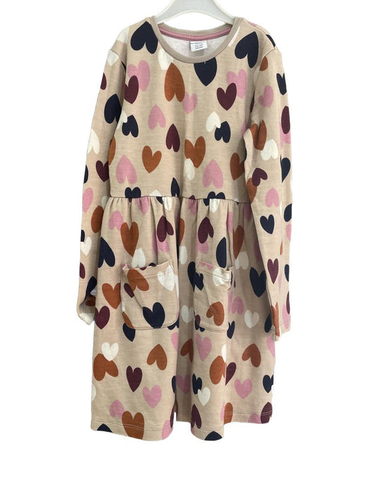 Preloved Polarn O. Pyret - Long Sleeve Heart Dress. (6-7y, 7-8y)